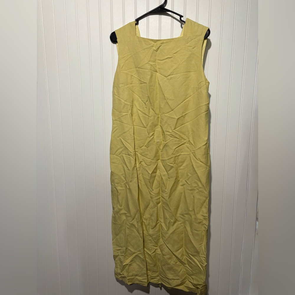 Cynthia Howie Linen Blend Yellow Sleeveless Dress| Size 12